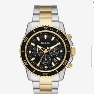 NWOT Relic By Fossil Blaine Mens Multi-Function Two Tone Stainless Steel